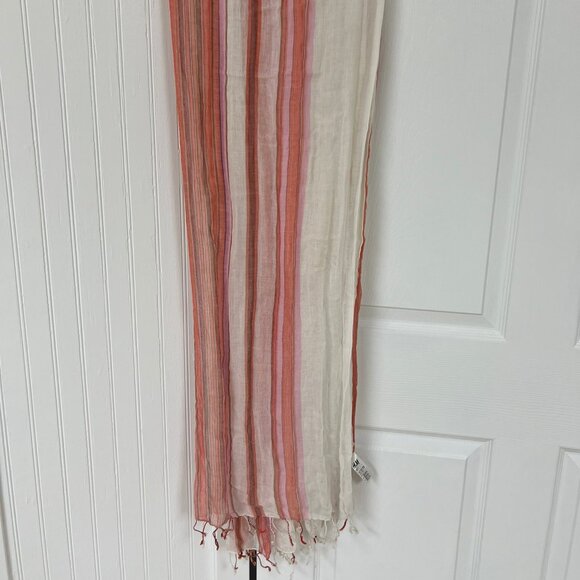 H&M Wrap Scarf / Wrap - Pink & White Striped - Picture 1 of 3